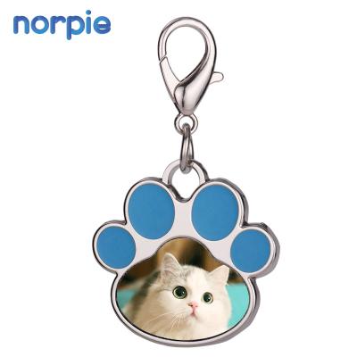 China Eco Friendly Cute Paw Dog Tag DIY Heat Transfer Dog Tag Paw Print Pet Personalized Dog Name ID Sublimation Tag Dog Pendant for sale