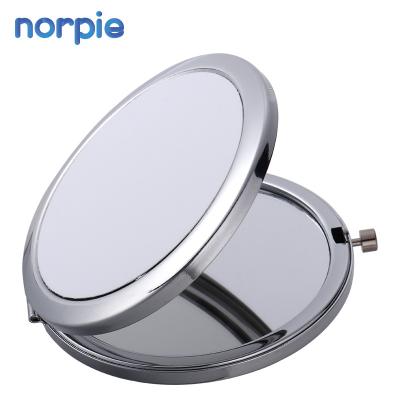 China Wholesale price lit electroplate iron mirror pocket cosmetic mirror for makeup tool metal sublimation contract mirror for sale