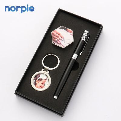 China Luxury Agriculture Fashion Sublimation Mute Key Chain Pen Holder Pen Father's Day Gift Set for sale