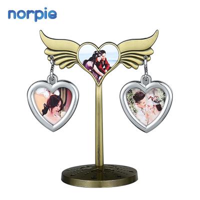 China Factory wholesale custom sublimation blank Angel Wings Shape Photo Frame home decoration .office ornaments picture photo frame for sale