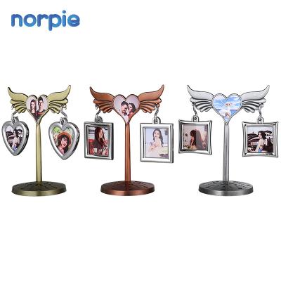 China New ideas home decoration .office design blank Angel Wings Vintage Photo Frame sublimation ornaments for heat transfer for sale