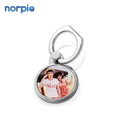 China Durable Custom Logo Metal Zinc Alloy Sublimation Blank Round Cell Phone Ring Holder for sale