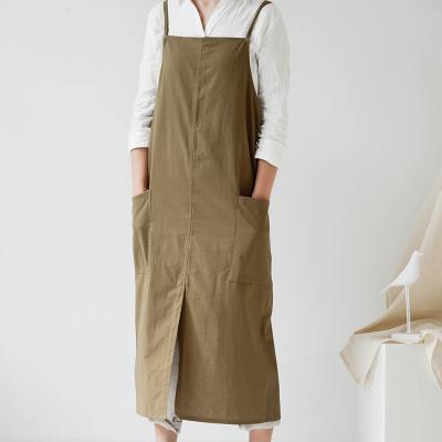 China Eco-Friendly/Durable/Washable Apron Custom Made Bartender Kitchen Apron New Cotton Natural Korean Cooking Aprons for sale