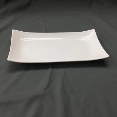 China Viable Cheap Restaurant Hotel Rectangle Dish Set Maker Ceramic Serving Tray Dish for sale