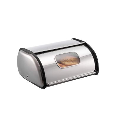 China Freshness Keeping Bread Box For Kitchen Countertop Matte Stainless Steel Bread Storage Bin for sale