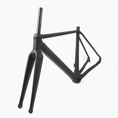 China Cyclocross Bikes China 700c Carbon Bike Frame Disc Brake Gravel Bike Sight Frame Cyclocross Flat Bicycle for sale