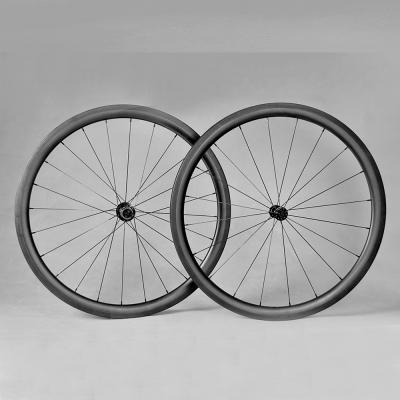 China 40MM Wide Anvil Rim / Tubular Lightweight Carbon Road Bike Aero Wheelset for sale