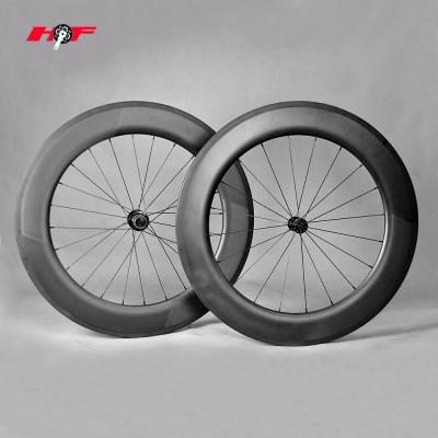 China Carbon OEM Manufacture 700c Carbon Racing Road Bike Wheels 86mm Anvil Tubeless Wheelset for sale