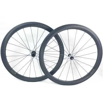 China Road Bikes Carbon Fiber Road Bike Wheels Aerial Anvil 700c Bicycle Wheels 46mm Rim Pillar Hub R13 Powerway 1423 Spoke for sale