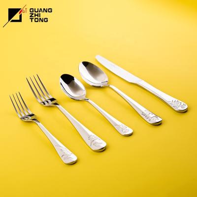 China High Quality Hot Selling Disposable 5 Pcs 18/10 Stainless Steel Flatware Dinnerware Cutlery Set for sale