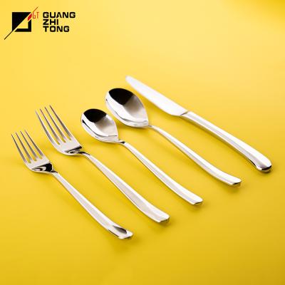 China High Quality 5 PCs 18/10 Disposable Hot Sale Stainless Steel Knife Fork Spoon Cutlery Flatware Set for sale