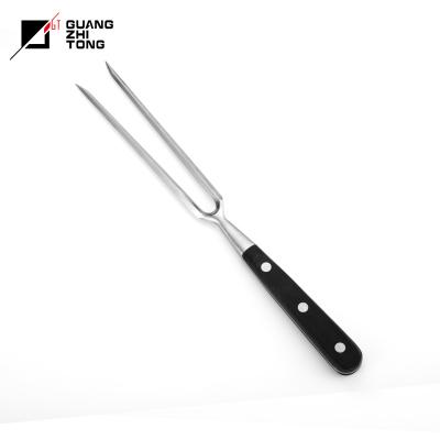 China Hot Sale 2 Pcs BBQ Kitchen Disposable Stainless Steel Pom Forged Handle Carving Meat Knife and Fork Set for sale