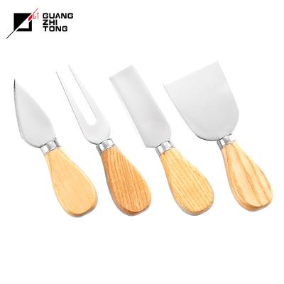 China Sustainable 4 Pcs Wooden Handle Cheese Knife Set for sale