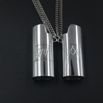 China High Quality Colorful Pendant Matte Lighter Case Necklace With Decoration Gift Custom Lighter Case for sale