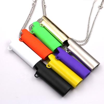 China Promotional High Quality Custom Colored Metal J3 J5 Logo Zinc Alloy Gifts Lighter Case With Necklace for sale