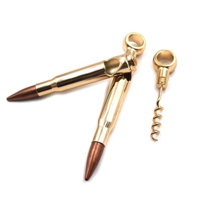 China Hot Sale Metal Bullet Shape Red Wine Screw Bottle Opener Beer Bullet Zinc Alloy Bottle Opener Viable for sale