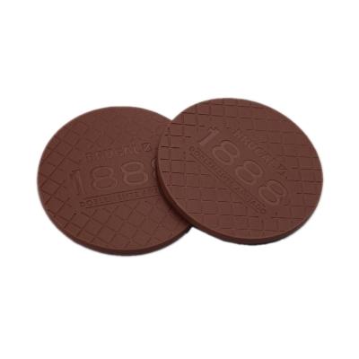 China Viable High Quality Brown Color Custom Cup Mats Leather Logo Coaster Cup Coasters for sale