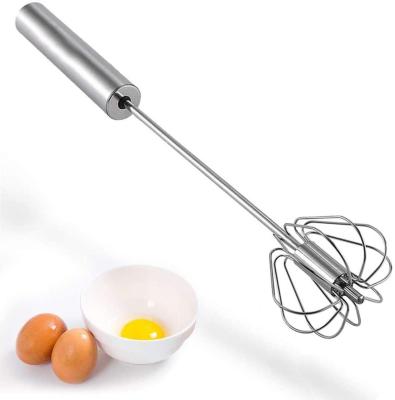 China Durable Stainless Steel Backflow Zip Beat Egg Beater Easy To Use Rotary Semi-automatic Push Hand Push Rotary Mixer for sale