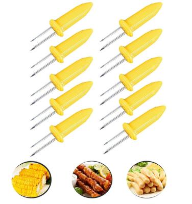 China Easily cleaned BBQ grill accessories stainless steel corn rack. Corn skewers, corn cob holder for sale