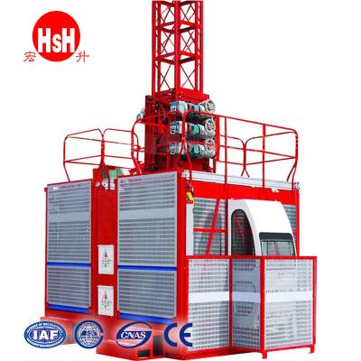 China Construction crane pinion and rack drive, construction double-suspension cage lifts and triple cranes for sale