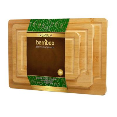 China Stocked 3 Piece Sets Rust Proof Solid Bamboo Kitchen Cutting Board Set for sale