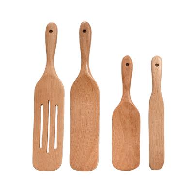 China Modern Teak Salad Leak Spatula High Heat Sautéed Steak Wooden Spatula Set for sale