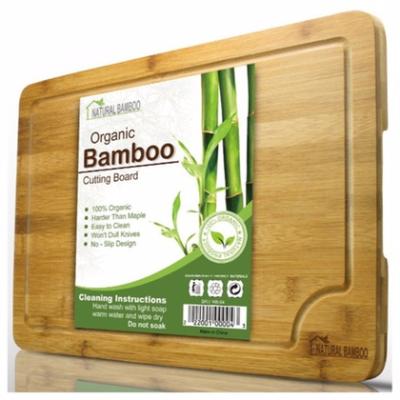 China Sustainable extra large and thick bamboo cutting board with drip groove for sale