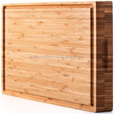 China Sustainable Extra Large Bamboo Chopping Board and Serving Board with Juice Groove for sale