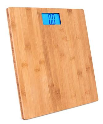 China Best Digital Body Weight Bathroom Scale Sustainable Bamboo Bathroom Accessories Real Bamboo Eco Friendly for sale