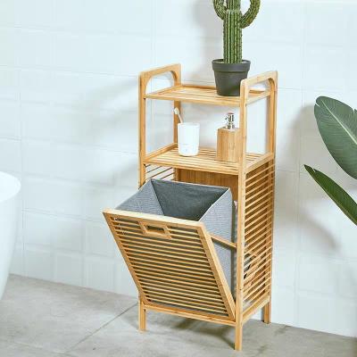 China Multifunctional Eco-friendly Bathroom Rack Laundry Basket Bathroom Storage Rack Laundry Box Bath Shelf for sale