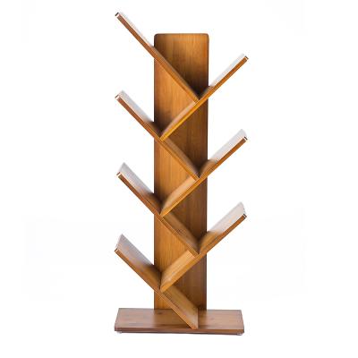 China Eco-Friendly Shaped 7 Shelves Hardwood Tree Bookshelf Book Shelf Storage Organizer For Records And Books for sale