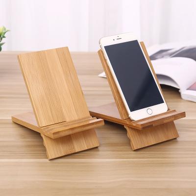 China 2 Piece Set Stand 100% Natural Bamboo Cell Phone Holder for sale