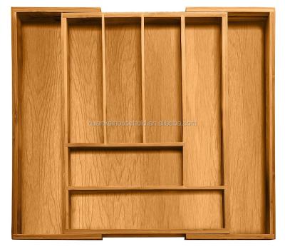 China Viable Bamboo Expandable Cutlery and Drawer Serving Organizer for sale