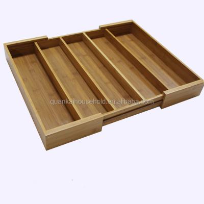 China Expandable Bamboo Utility-Drawer Utensil Organizer for sale