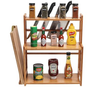 China Morden's Kitchen Novelty Bamboo Spice Rack for sale