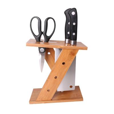 China Sustainable Kitchen Knife Set Bamboo Knife Block Without Knives for sale