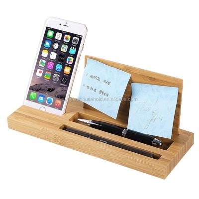 China Natural Bamboo Stocked Pen Holder and Mobile Phone Holder for sale