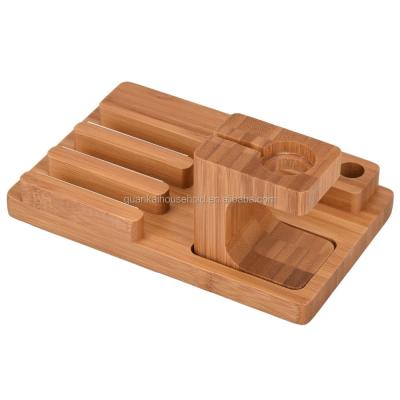 China Eco - Friendly Natural Bamboo Watch Stand For Apple Watch , iPhone , Tablet PC Stand for sale