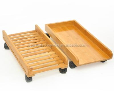 China Eco - Friendly Natural Bamboo Computer Server Tray With Wheels for sale