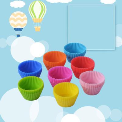 China Reusable Reusable Non-Stick Baking Molds Silicone Cupcake Liner Mini Pastry Tray Cake Molds DIY Silicone Bun for sale