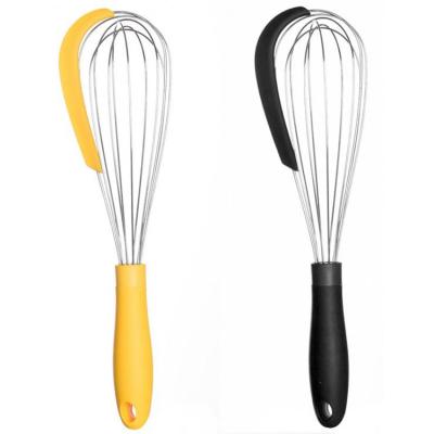 China Viable Wholesale Manual Home Bakeware 12 Inch Food Grade Silicone Egg Beater Mixer Egg Beater With Silicone Scraper for sale