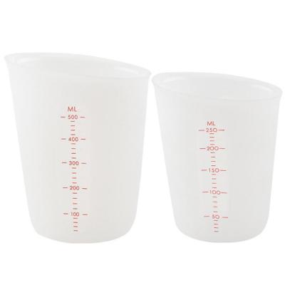 China DIY Double Scale Cup Silicone Measuring Cups Resin Viable Semi Transparent Baking Mixing Cups For Epoxy Resin for sale