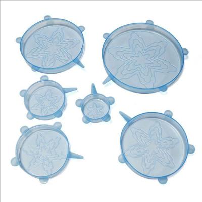 China Non Puddle Size Multifunctional Silicone Reusable Universal Food Lids Silicone Fresh Keeping Sealed Cover Stretch Lids for sale