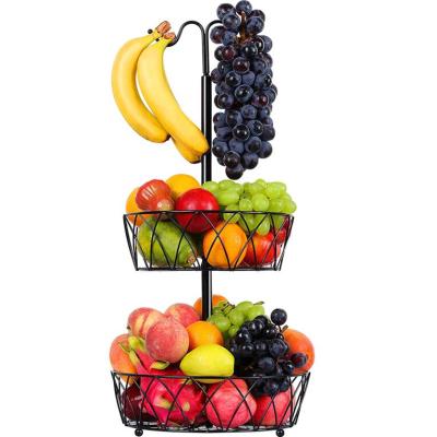 China Contemporary Multifunctional Kichen Storage Racks and Racks, Home Supplies Household Storage Shelf Metal Fruit Basket Rack for sale