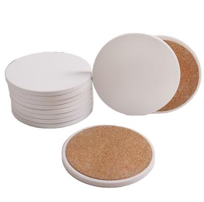 China Viable Wholesale White Diy Custom Ceramic Coaster Absorbent Coasters For Drinks for sale