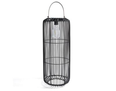 China Outdoor Large Garden Patio Solar Powered Woven Wicker Lamp Post for Deck, Garden, Lawn, Driveway, Pool, Porch for sale