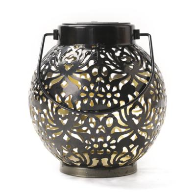 China Hot Selling Handmade Moroccan Garden Home Hanging Metal Led Solar Lights Solar Lantern Light for sale