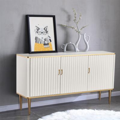 China Light Modern Luxury Modern 3 Doorssideboard Living Room Dining Room Storage Buffet Multifunctional Solid Wood Cabinet for sale