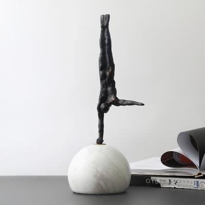 China Wholesale Modern Handstand Sculpture Office Decor Europe Interior Abstract Art Decorations for sale