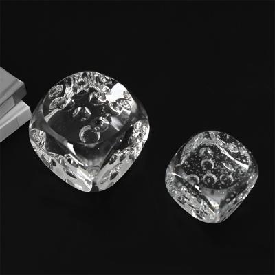 China Europe High Quality Home Room Decoration 3d Interior Clear Crystal Glass Dice Sculpture for sale